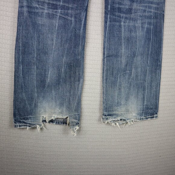 MEK Denim Heavy Boot Cut Thrashed Baggy 36W - Picture 7 of 8